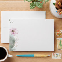 Envelope de Casamento de Flor Selvagem Elegante | 