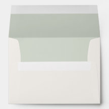 Envelope de Casamento em Verde Sage Pálido e Marfi