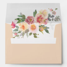 Envelope de Casamento Floral Blush de primavera Pe