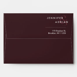 Envelope de Casamento Moderno Mínimo Marrom-Selvag