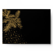 Envelope de Casamento no inverno de Natal preto e 