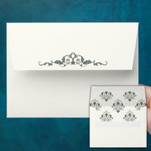 Envelope de Casamento Ornamentado com Motivo de Ro