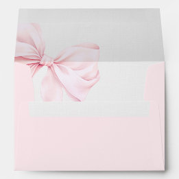Envelope de Chá de Bebê com Laço Rosa