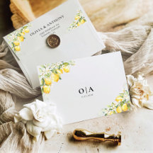 Envelope de Convite para Casamento de Citros Verde