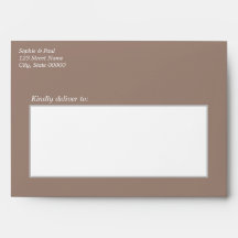 Envelope de Convite para Casamento de Taupe