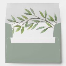 Envelope de Convite Verde para Casamento Elegante
