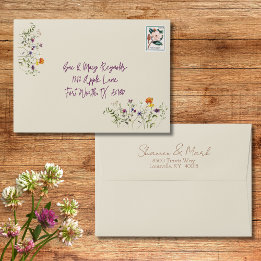 Envelope de Endereço de Retorno de Casamento no Ja