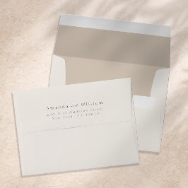 Envelope de Luxo Mínimo para Casamento em Marfim