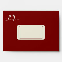 Envelope de Natal Elegante Vermelho Caligrafia Ale