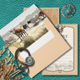 Envelope de Resposta de Casamento Longhorn Western