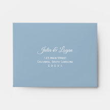 Envelope de resposta RSVP Azul Claro