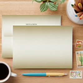 Envelope Dourado Decorativo Flores Brancas