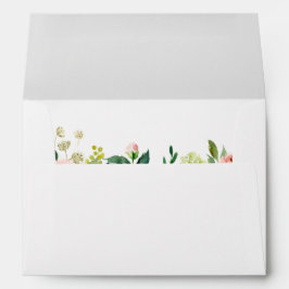 Envelope Floral Jardim Branco Rosado 5x7 com Ender