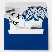 Envelope grafite azul e cinza
