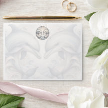 Envelope Moderno de Casamento de Golfinhos Whimsy