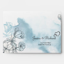 Envelope personalizado de aquarela