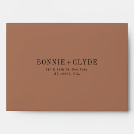 Envelope RSVP de Casamento de Chocolate Castanho A