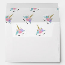 Envelopes brancos Unicorn Face A7 para Convite 5x7
