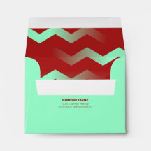 Envelopes Maroon & Aqua Chevron