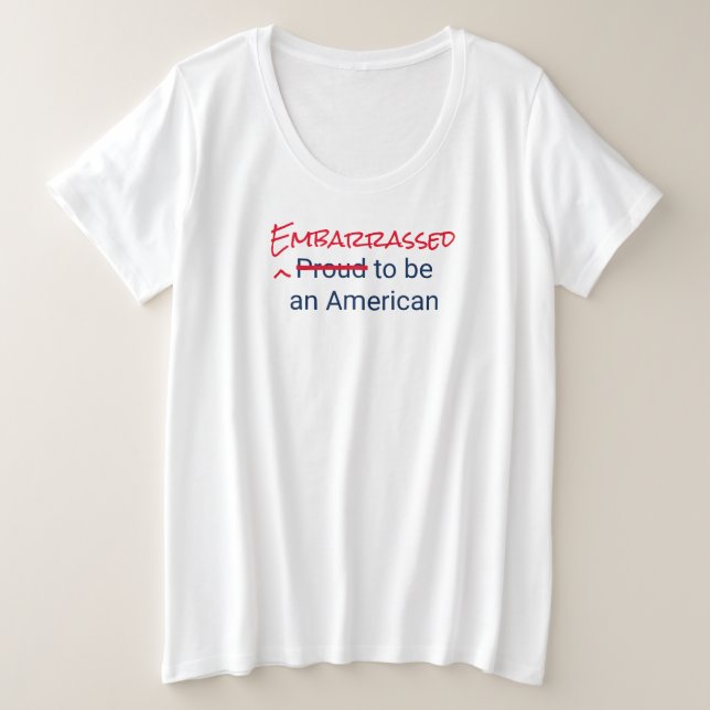 Envergonhado/Orgulhoso de ser uma camiseta america (Frente do Design)