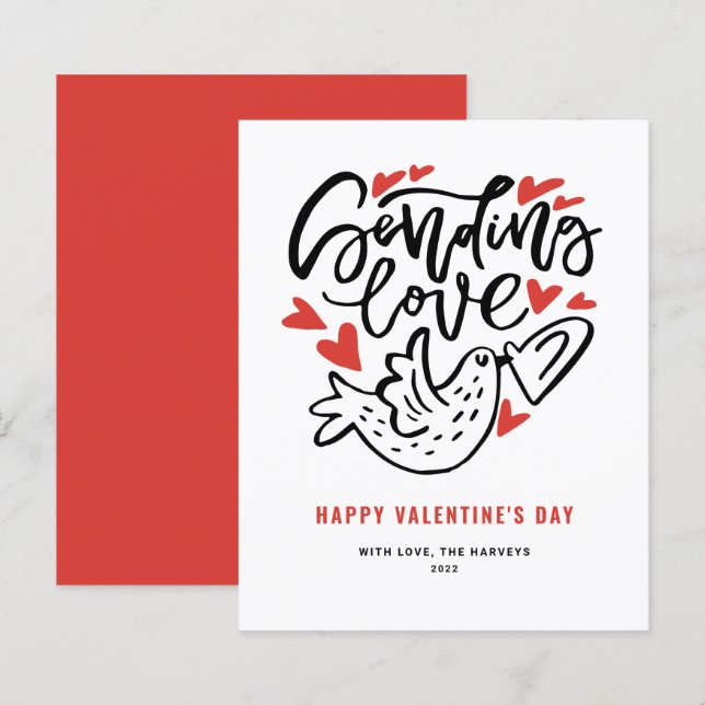 Enviando Dia de os namorados de Caligrafia Moderna (Frente/Verso)
