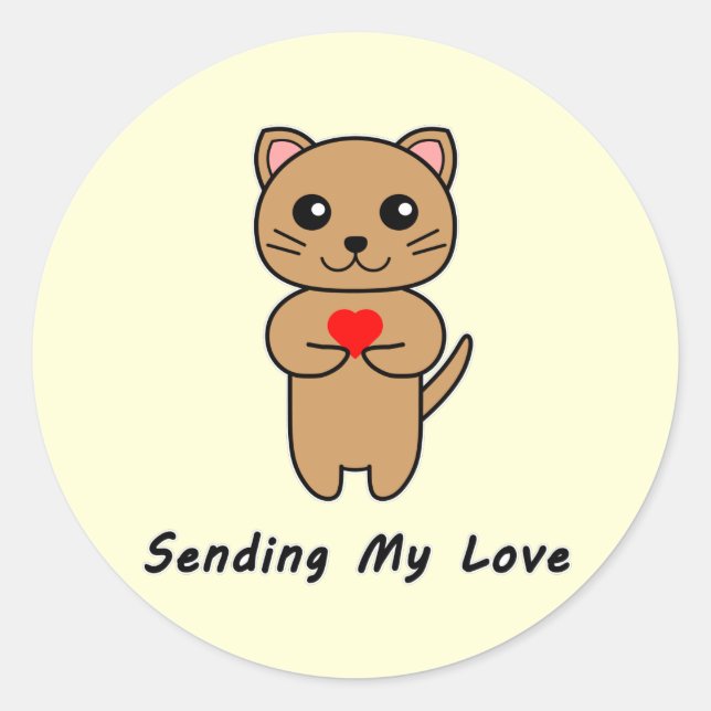 Enviando meu adesivo amarelo de amor (Frente)