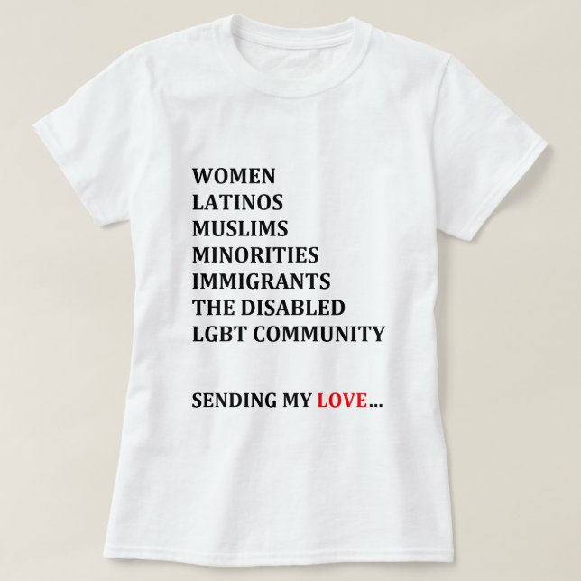 Enviando meu amor… (a camisa das mulheres) (Frente do Design)