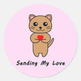 Enviando Meu Amor Adesivo de Fundo Rosa