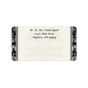 Enviar etiqueta - Fleur di Lys Damasco - o preto