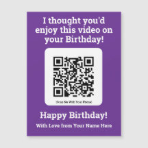 Envie um vídeo por código QR em uma placa magnétic