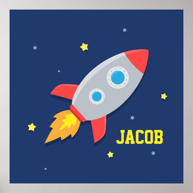 Envio de foguete no Poster da sala de crianças do  (Frente)