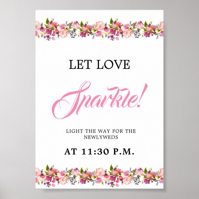 Envio de Sparkle Floral Rosa para fora do Poster (Frente)