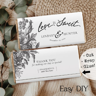 Envoltório Vintage Floral Branco para Favor de Bar