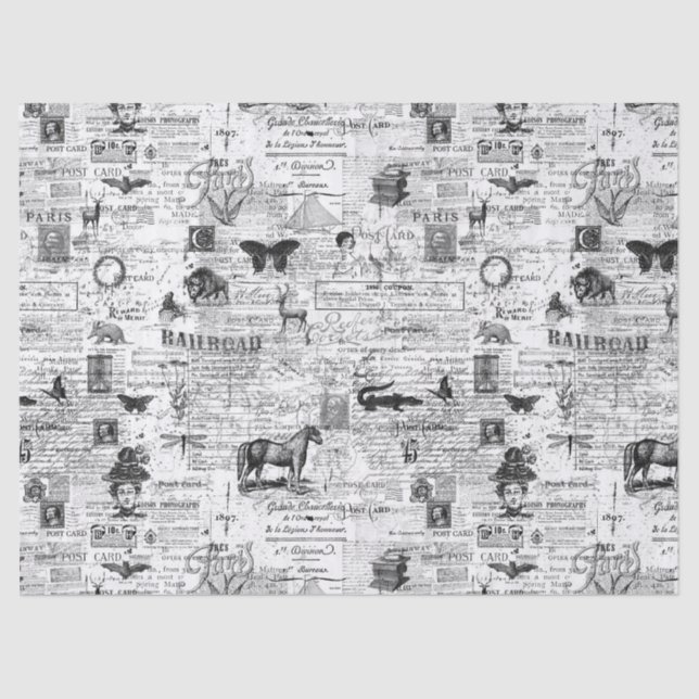 Ephemera Illustra Tecido ou Papel de Decoupage (Frente )