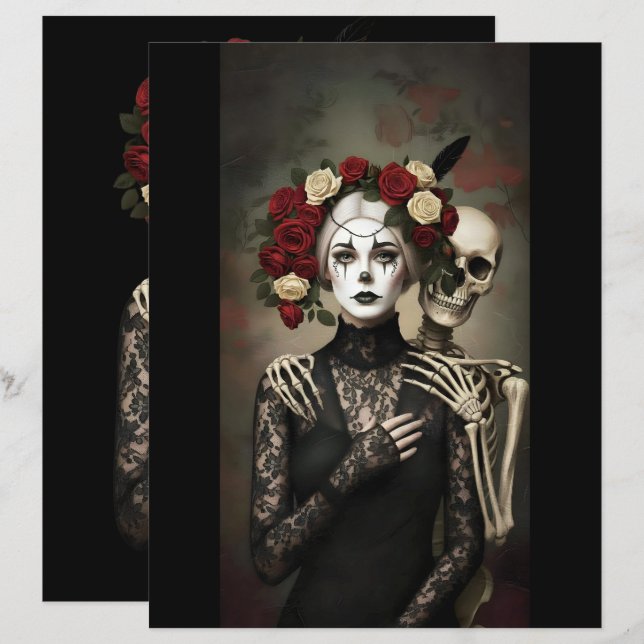 Ephemera Sheet Gothic Rose Queen (Frente/Verso)