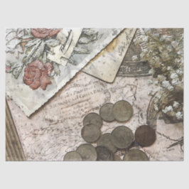  Ephemera Vintage - Papel Tecidual De Decoupage