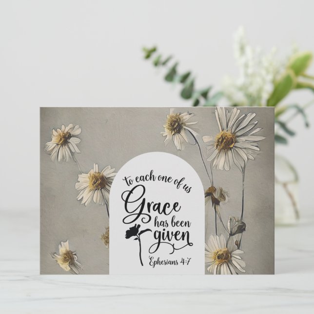 Ephesianos 4:7 Grace recebeu uma placa plana de Bí (Em pé/Frente)