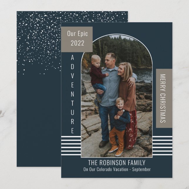 Epic Adventure Cartões de natal de Natal moderno (Frente/Verso)