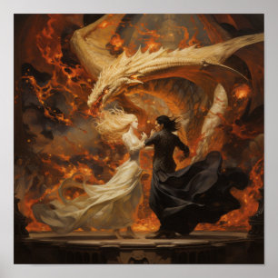 Epic Dance of Dragon Poster - Stunning Fantasy Ar