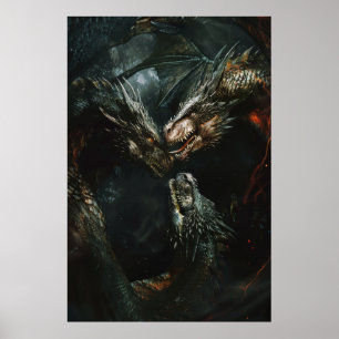 Epic Dragon Batalha Fantasy Poster