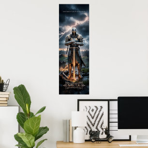 Epic Knight Warrior Digital Poster Medieval Fantas