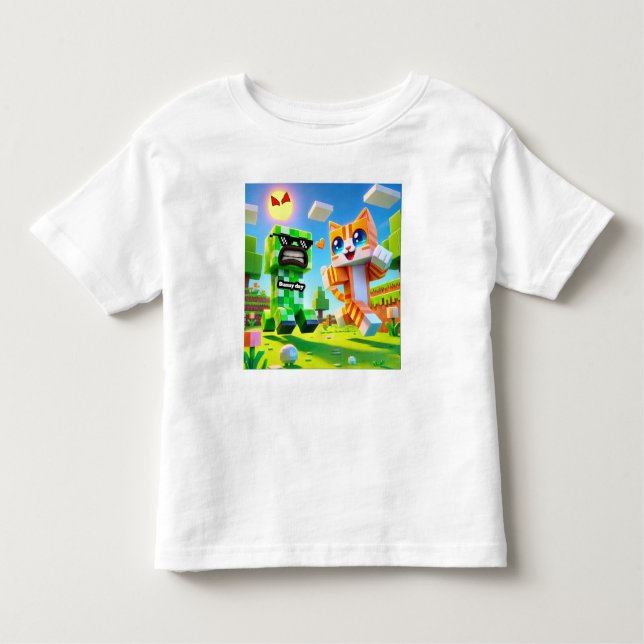 "Epic Minecraft Inspirado em Toddler T-Shirt Cat a (Frente)