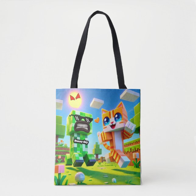 Epic Minecraft Inspirado por Toddler Tote Bag Cat  (Frente)