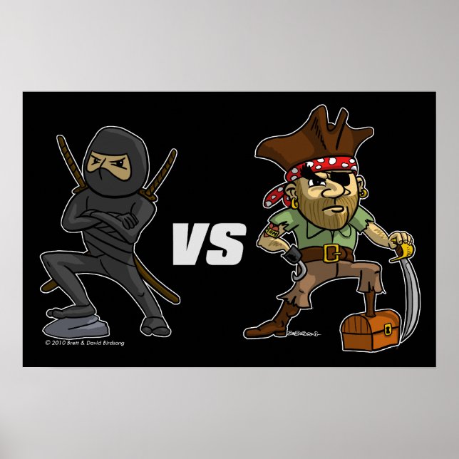 epic Warrior Ninja vs Pirate Poster (Frente)