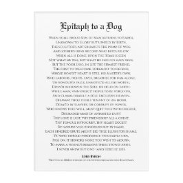 Epitáfio a um Cachorro, Lord Byron Poem