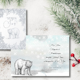 Época Joy Forest Bear Cartões de natal Prata