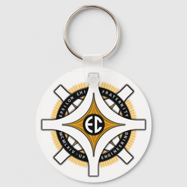 Epsilon Chi White Background Chaveiro (Frente)