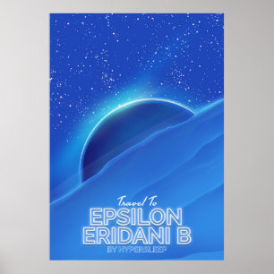Epsilon Eridani b Poster de viagens de ficção ci