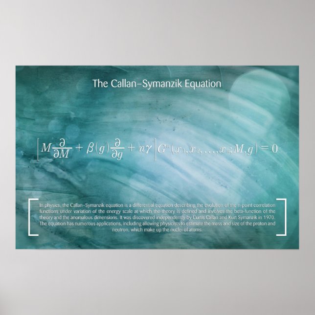 Equação Callan-Symanzik - Poster de Matemática (Frente)