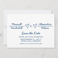 Equação Coração Azul Salvar o Convite de Data